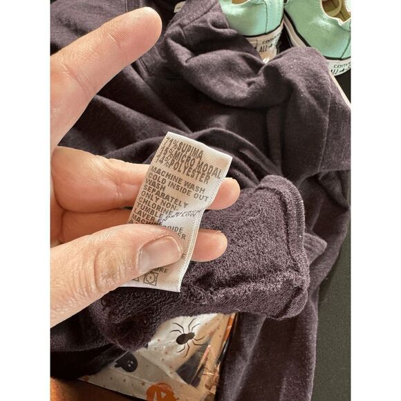 James Perse 2 M Purple Long Sleeve Cotton Tissue Tee Top - Picture 4 of 6